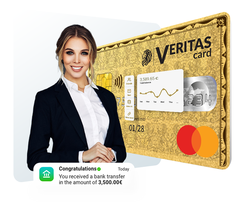 woman with veritas prepaid card